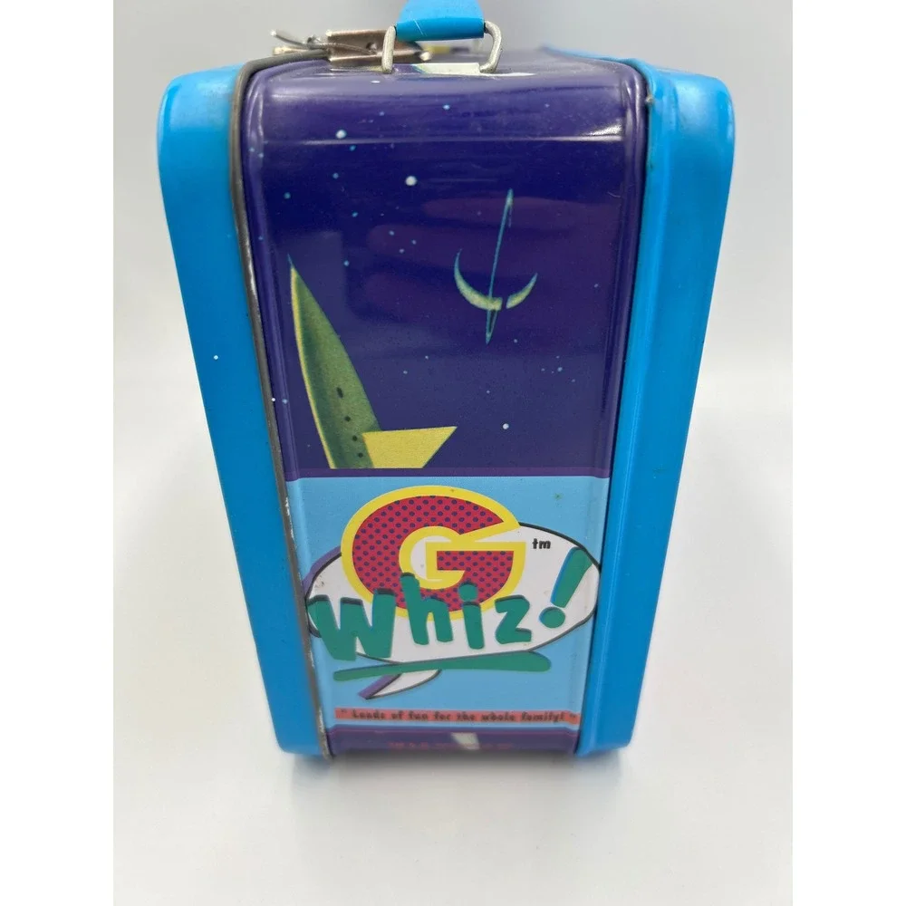 G Whiz Tom Corbett Space Cadet Metal Lunch Box Reproduction Blue Sci-Fi Retro